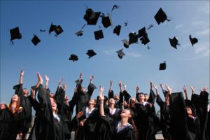 college graduates in regalia