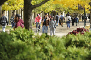 Students walking on CMU campus
