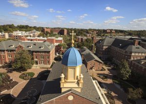 University of Dayton Chapel Aerial View